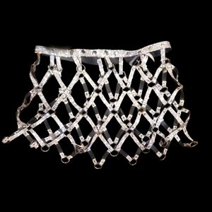 Rhinestone Cage Miniskirt